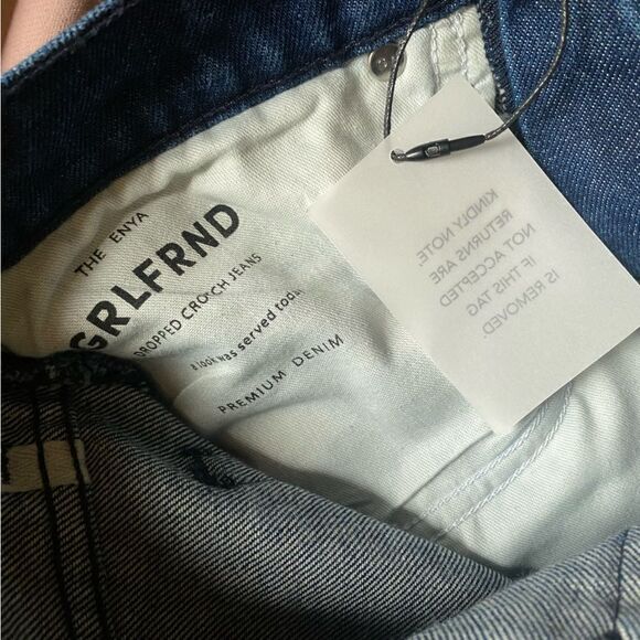GRLFRND Enya Dropped Crotch Jeans Franklin dark blue denim baggy Revolve 27-31 - Picture 13 of 14
